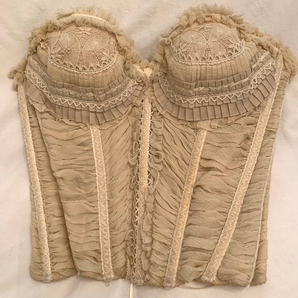 Elie Tahari Silk Corset Bustier Top